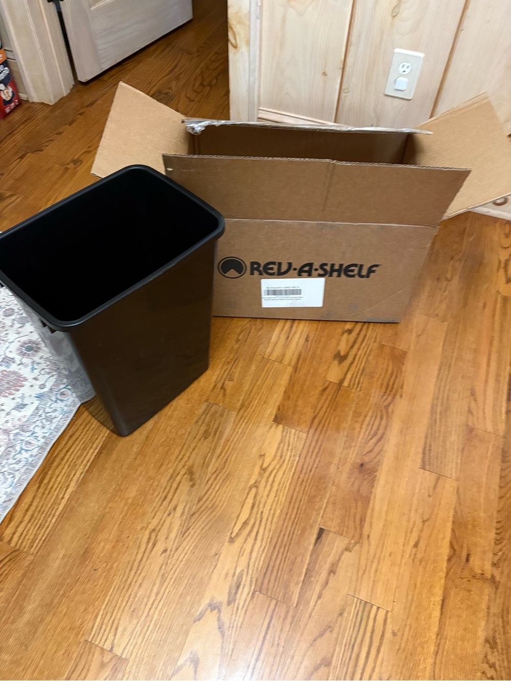 Rev-A-Shelf Slim Black Kitchen Trash Can